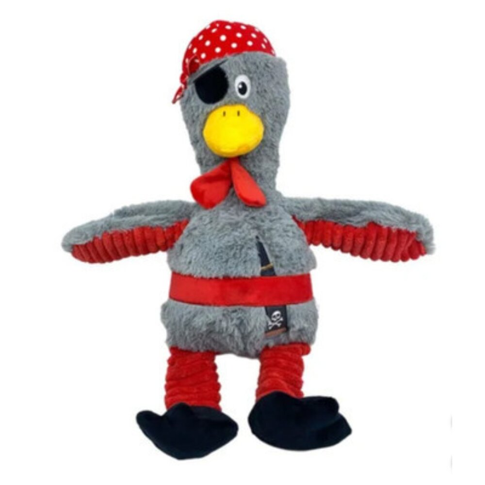 19” Pirate Chickens Dog Toys - Yellow | Interactive Tug, Toss & Fetch Fun!
